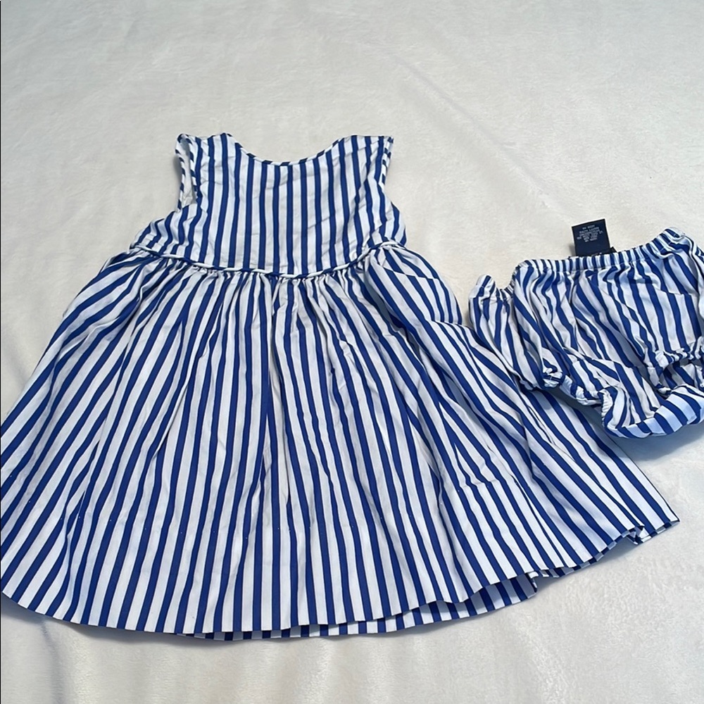 Blue and White Striped Kids Dress Set from Ralph Lauren